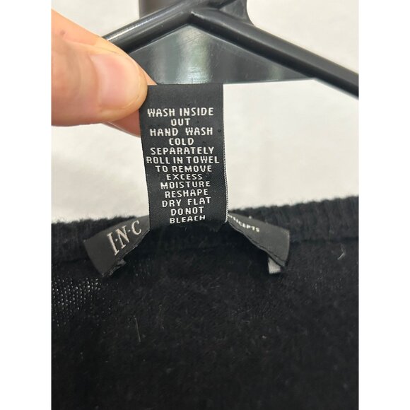 INC Beaded Black Shrug Cardigan Short Sleeve Silk Blend Sz Medium - Picture 7 of 8